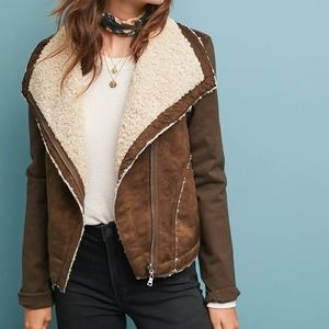 Anthropologie Sherpa Moto Jacket